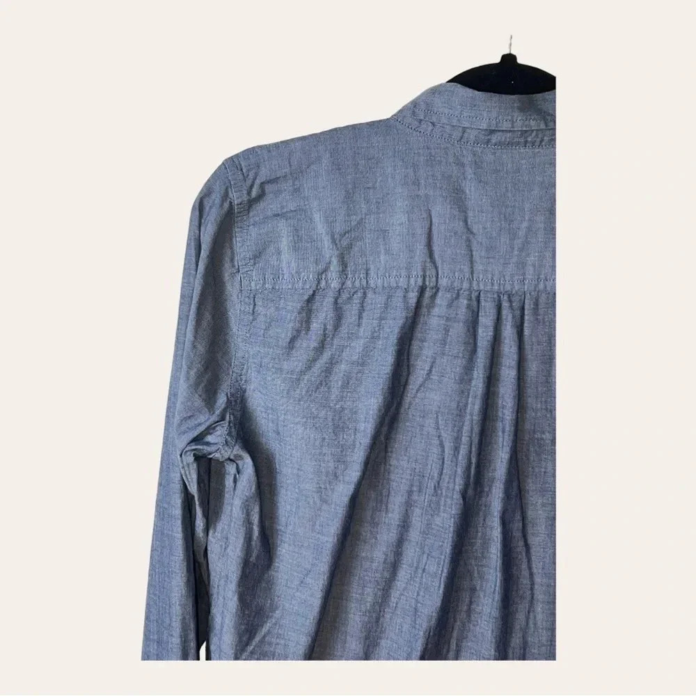 J. Crew Chambray Half Button Up Tunic Size Small - image 7